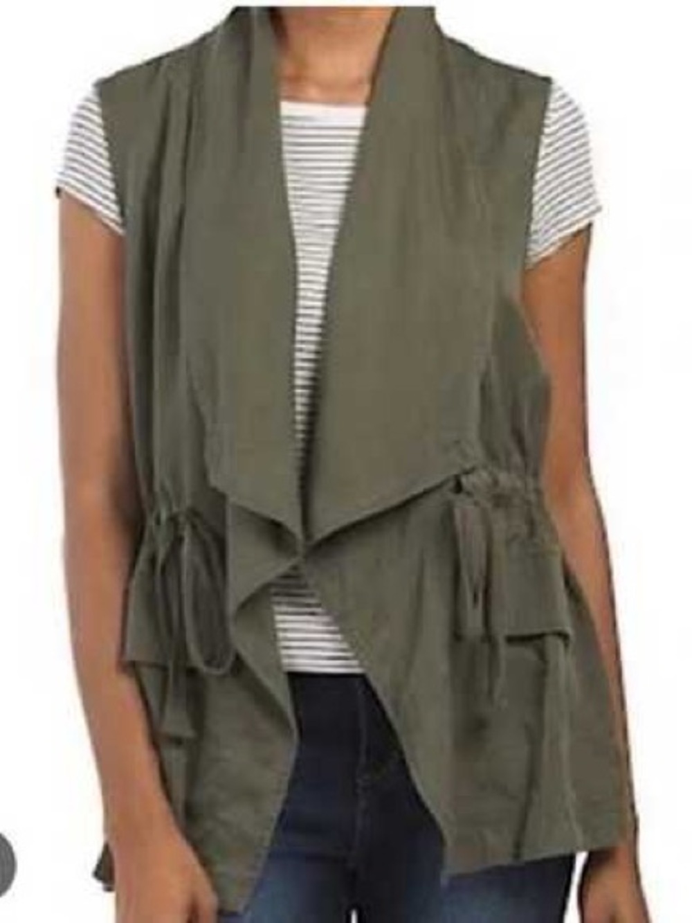 NEW NWT Sanctuary Military Green Tencel Drape Vest small